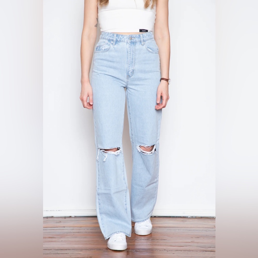 NWT ROLLA'S Heidi Organic Holiday Blue Flare & Wide Leg Jeans (30)